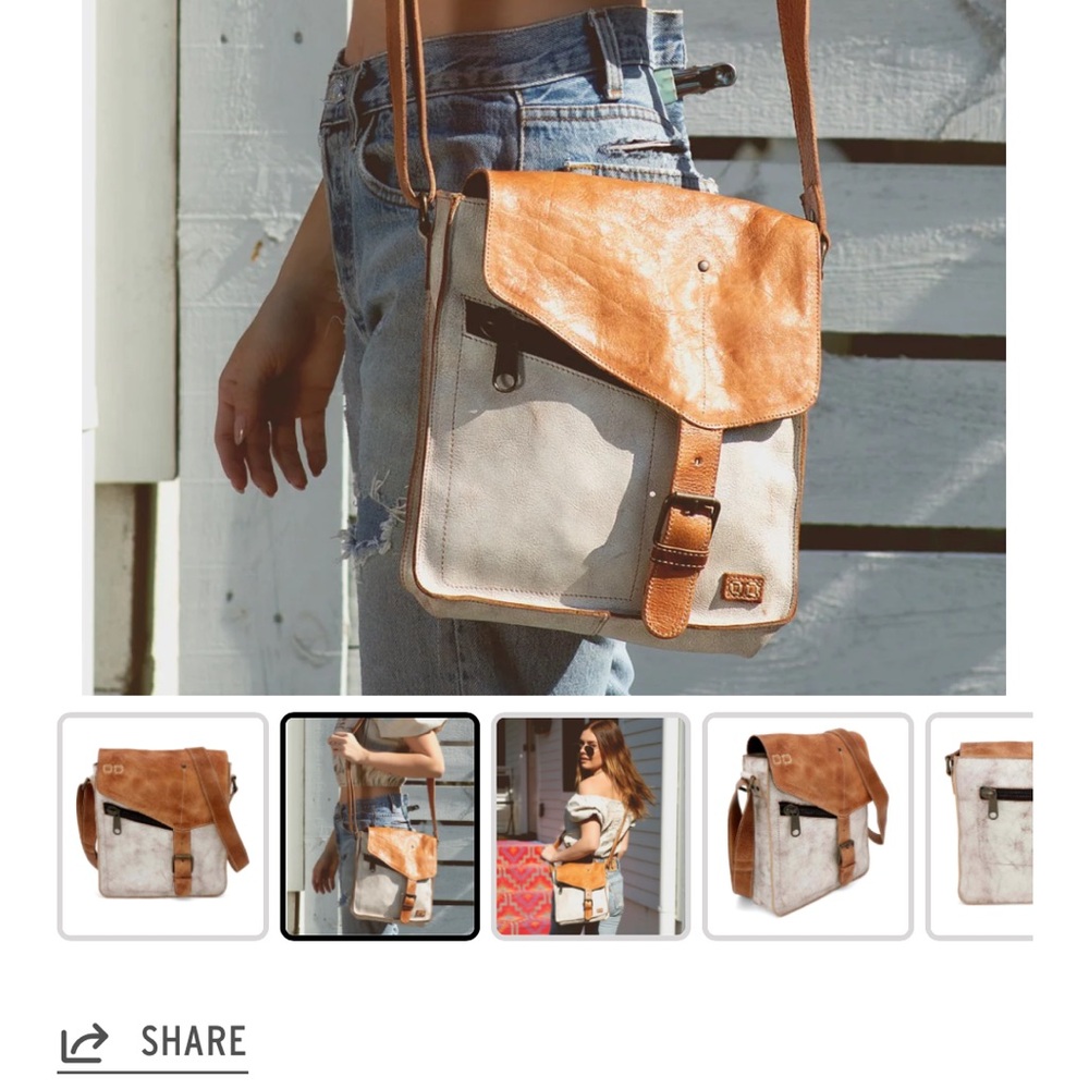 Bed Stu Brown and Cream Crossbody Bag